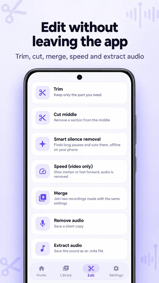 AIRec editing tools screen