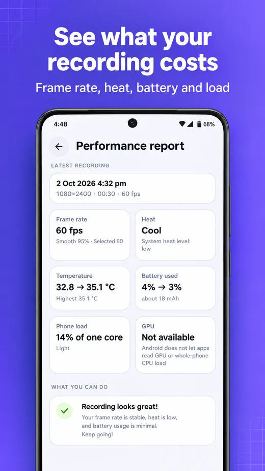 AIRec Performance report screen